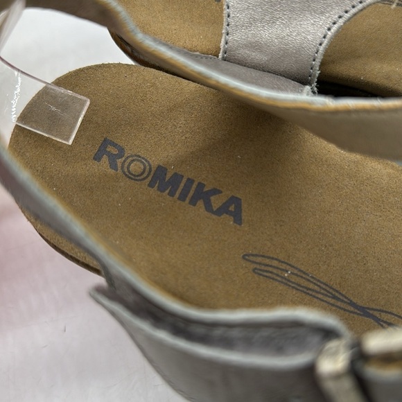 Romika Leather Cut Out Silver Sandals EU Size 40 MCS5119J - Picture 3 of 10